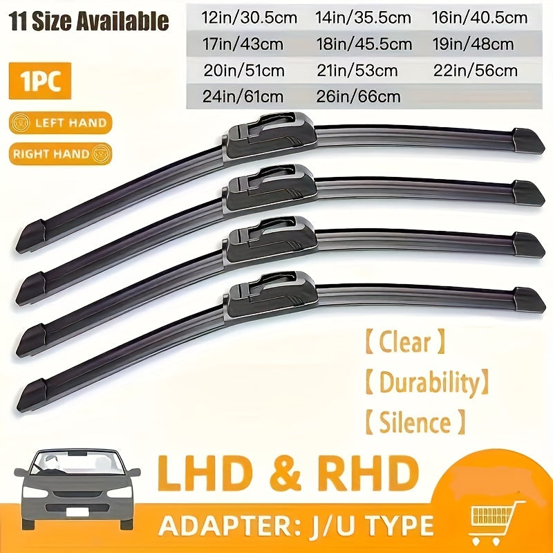 Automotive Universal Wiper U-Type Boneless Wiper HD Quiet Durable Car Wiper U-type Available For All Models