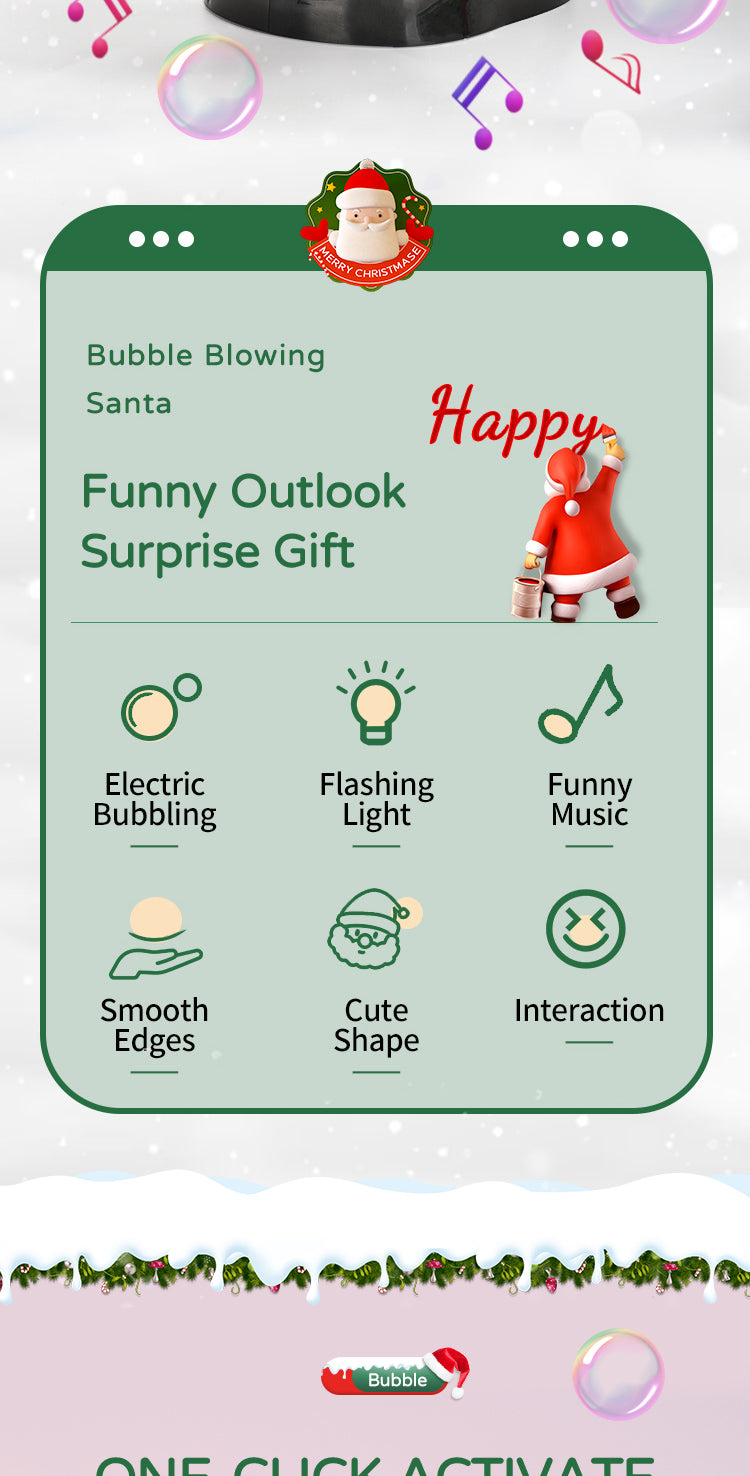 SURPERBUY-Christmas Santa Claus Bubble Blower-Fart Bubble Blower-Spoof toy -Christmas Spooky Toys -FUNNY Santa -No Battery-Santa Claus Toys