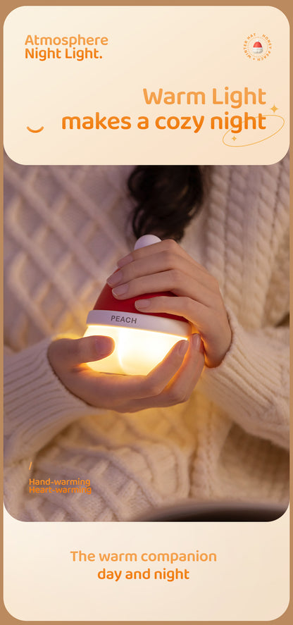 SURPERBUY-Handwarmer-Honey Peach Hand Warmer + Power Bank + Night Light 3 in 1 Santa hatHand Warmers Rechargeable  Outdoor Camping Skiing for young girl