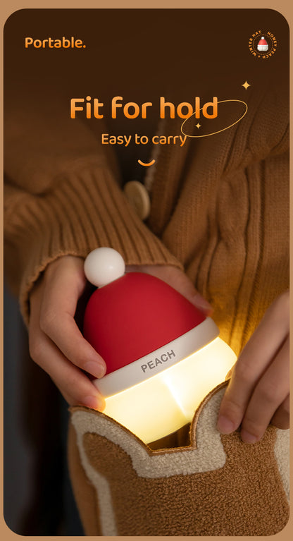 SURPERBUY-Handwarmer-Honey Peach Hand Warmer + Power Bank + Night Light 3 in 1 Santa hatHand Warmers Rechargeable  Outdoor Camping Skiing for young girl