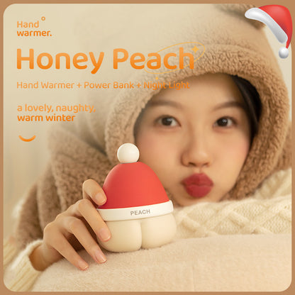 SURPERBUY-Handwarmer-Honey Peach Hand Warmer + Power Bank + Night Light 3 in 1 Santa hatHand Warmers Rechargeable  Outdoor Camping Skiing for young girl