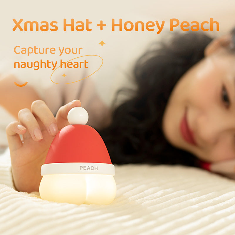 SURPERBUY-Handwarmer-Honey Peach Hand Warmer + Power Bank + Night Light 3 in 1 Santa hatHand Warmers Rechargeable  Outdoor Camping Skiing for young girl